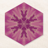 ゴージャスなエキゾチックな花パープルシェード ペーパーコースター (正面)
