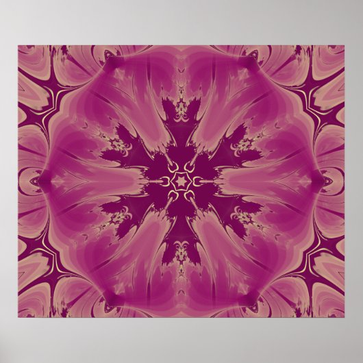 ゴージャスなエキゾチックな花パープルシェード ポスター (正面)