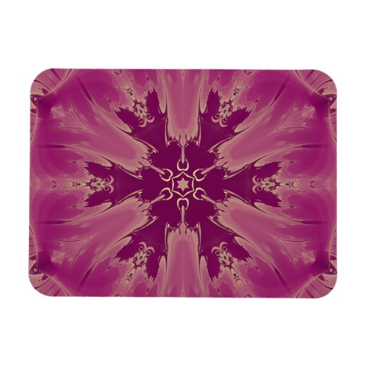 ゴージャスなエキゾチックな花パープルシェード マグネット (横)