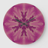 ゴージャスなエキゾチックな花パープルシェード ラージ壁時計 (正面)