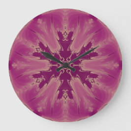 ゴージャスなエキゾチックな花パープルシェード ラージ壁時計