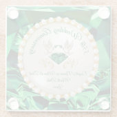 ゴージャスなエメラルド結婚55周年記念ギフト ガラスコースター (裏面)