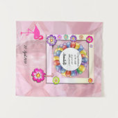 ゴージャスなエレガントフローラフラミンゴのパーソナライズ タペストリー (正面(横))