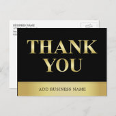 ゴージャスなエレガント金ゴールドブラックビジネスありがとう ポストカード (正面/裏面)