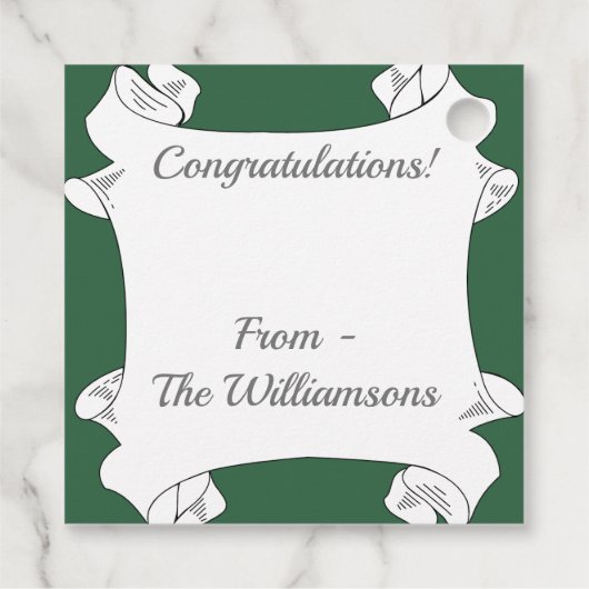 ゴージャスなオレンジ色のチューリップ フェイバータグ (裏面)