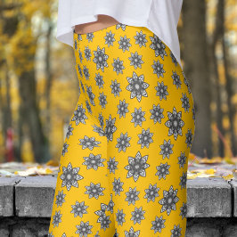 ゴージャスなオレンジ色のマンデラ模様 レギンス