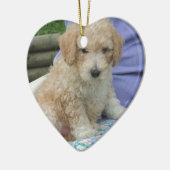 ゴージャスなカバポワン子犬あなたの方法を見て、孤立 セラミックオーナメント (左)