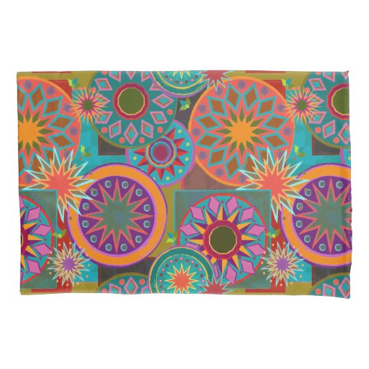 ゴージャスなカラフルエキゾチック枕ケース 枕カバー (正面)