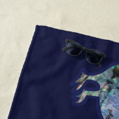 ゴージャスなキウイの鳥パーソナライズされた柄の名前 ビーチタオル (インサイチュ)