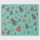 ゴージャスなクリスマスオーナメント包装紙 ラッピングペーパー (フラット)