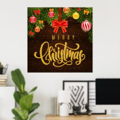 ゴージャスなクリスマスグリッターポスター ポスター (ホームオフィス)