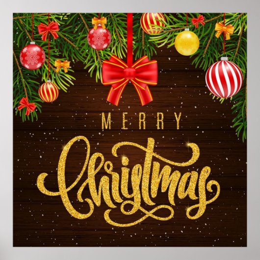 ゴージャスなクリスマスグリッターポスター ポスター (正面)