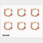 ゴージャスなクリスマスステッカーリース ラウンドシール (シート)