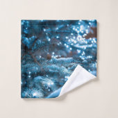 ゴージャスなクリスマススノーフレーク バスタオルセット (ウォッシュタオル)