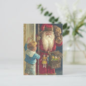 ゴージャスなクリスマスポストカービクトリアンドサンタ シーズンポストカード (スタンド正面)