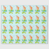 ゴージャスなクリスマスマーメイドのスノーフレーク・パターン金ゴールド ラッピングペーパー (フラット)