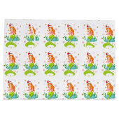 ゴージャスなクリスマスマーメイドのスノーフレーク・パターン金ゴールド ラージペーパーバッグ (裏面)