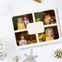 ゴージャスなクリスマス　ゴールデンミニマル　4枚の写真コラージュ