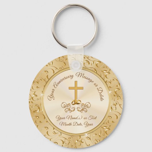 ゴージャスなクロス・キリスト教記念日パーティーの好意 キーホルダー (正面)