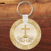 ゴージャスなクロス・キリスト教記念日パーティーの好意 キーホルダー (裏面)