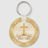 ゴージャスなクロス・キリスト教記念日パーティーの好意 キーホルダー (裏面)