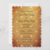 ゴージャスなグリッターゴールドの輝く結婚式の招待状 招待状 (正面)