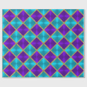 ゴージャスなグリッターターコイズとパープルスクウェア ラッピングペーパー (フラット)