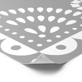 ゴージャスなグレーパペル結婚ピカドの歓迎サイン ポスター (角)