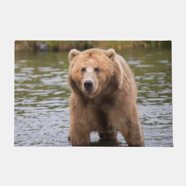 ゴージャスなコディアックブラウンベア ドアマット (正面)