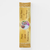 ゴージャスなゴールデンと50周年記念バナー 横断幕 (縦)