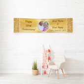 ゴージャスなゴールデンと50周年記念バナー 横断幕 (インサイチュ)