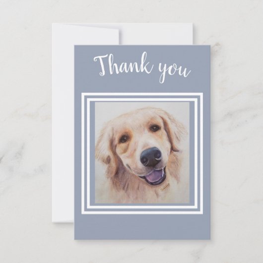 ゴージャスなゴールデンラボパピーありがとう サンキューカード (正面)