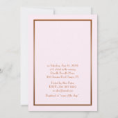 ゴージャスなゴールドとピンクの色調が印象的な、グレートギャツビー風のブライズシャワーの招待状です。 招待状 (裏面)