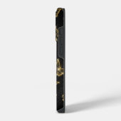 ゴージャスなゴールドと黒の蝶模様 iPhoneケース (左側面)