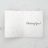 ゴージャスなゴールドの星たちと赤い口紅のキス カード (内部)