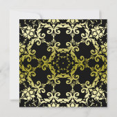 ゴージャスなゴールドダマスク50周年結婚記念日 招待状 (裏面)