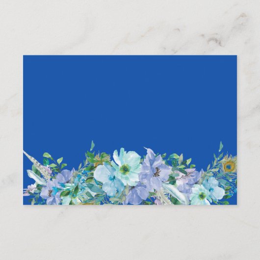 ゴージャスなサファイアブルー結婚フローラの詳細情報 エンクロージャーカード (裏面)