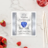 ゴージャスなサファイヤ65結婚周年ナプキンス スタンダードカクテルナプキン (インサイチュ)