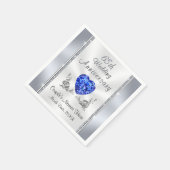 ゴージャスなサファイヤ65結婚周年ナプキンス スタンダードカクテルナプキン (角)