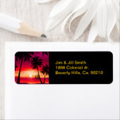 ゴージャスなシマリーアイランドサンセット&シルボート ラベル (インサイチュ)