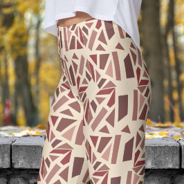 ゴージャスなシャンパンホワイトモシャックパターン レギンス