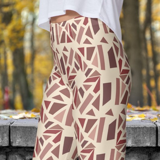 ゴージャスなシャンパンホワイトモシャックパターン レギンス