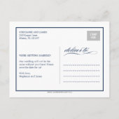 ゴージャスなスクリプト日付カードを保存 案内ポストカード (裏面)