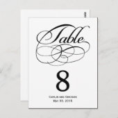 ゴージャスなスワ結婚ールのテーブル番号カード ポストカード (正面/裏面)