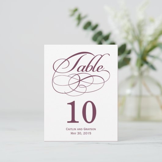 ゴージャスなスワ結婚ールのテーブル番号カード ポストカード (スタンド正面)