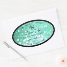 ゴージャスなターコイズグリッター ロゴ製品ラベル