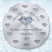 ゴージャスなダイヤパーソナライズされたンの結婚枕 ラウンドクッション