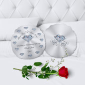 ゴージャスなダイヤパーソナライズされたンの結婚枕 ラウンドクッション