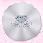 ゴージャスなダイヤパーソナライズされたンの結婚枕 ラウンドクッション