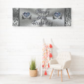 ゴージャスなダイヤモンドハッピー60誕生日バナー 横断幕 (インサイチュ)